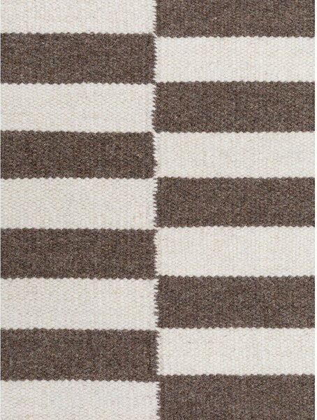 Бял/кафяв двустранен/ръчно изработен вълнен килим 80x150 cm Vika – Hanse Home