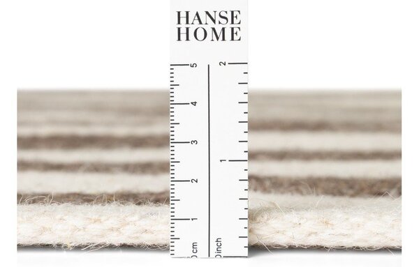 Бял/кафяв двустранен/ръчно изработен вълнен килим 80x150 cm Vika – Hanse Home