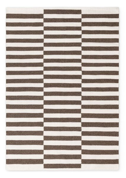 Бял/кафяв двустранен/ръчно изработен вълнен килим 120x180 cm Vika – Hanse Home