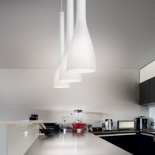 Ideal Lux - Висящо осветително тяло на кабел FLUT 1xE14/40W/230V Ø 10,5 см бяло