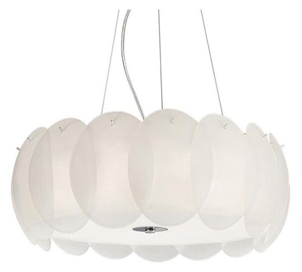 Ideal Lux - Полилей на кабел OVALINO 8xE27/60W/230V Ø 55 cm бял