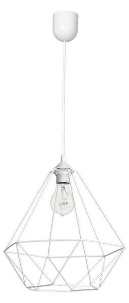 Висящ полилей BASKET 1xE27/60W/230V бял