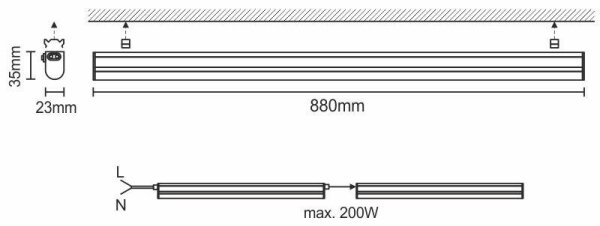 LED Лампа за под кухненски шкаф LED/12W/230V 4000K
