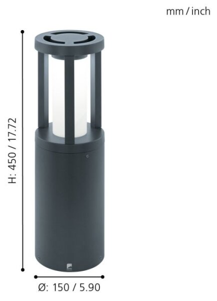 Eglo 97252 - Външна LED лампа GISOLA LED/12W/230V IP44 450 mm