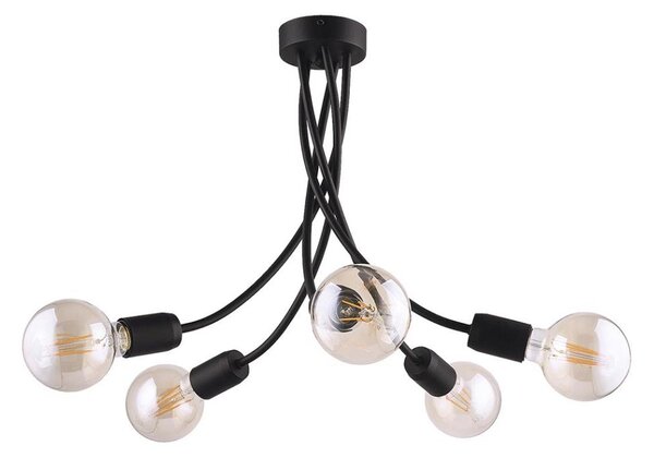 Jupiter 1640 - Полилей на пръчка LUCE 5xE27/60W/230V черна