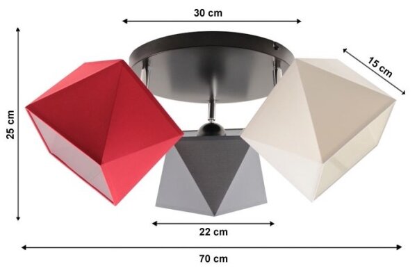 Повърхностно монтиран Полилей DIAMENT 3xE27/60W/230V