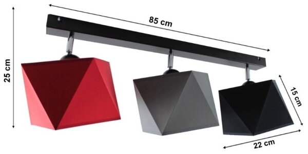 Повърхностно монтиран Полилей DIAMENT 3xE27/60W/230V