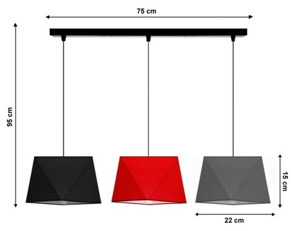 Полилей на верижка DIAMENT 3xE27/60W/230V