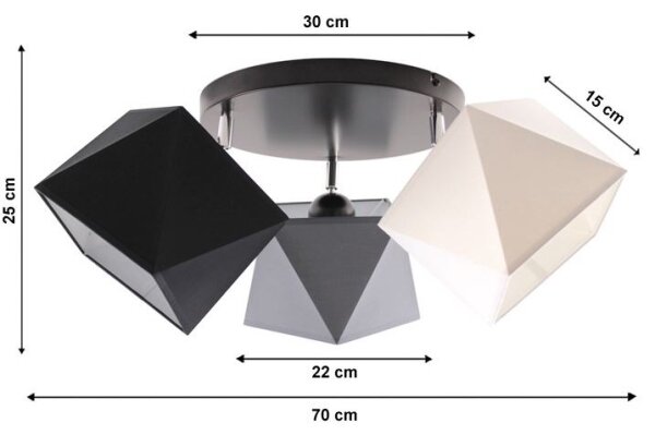 Повърхностно монтиран Полилей DIAMENT 3xE27/60W/230V
