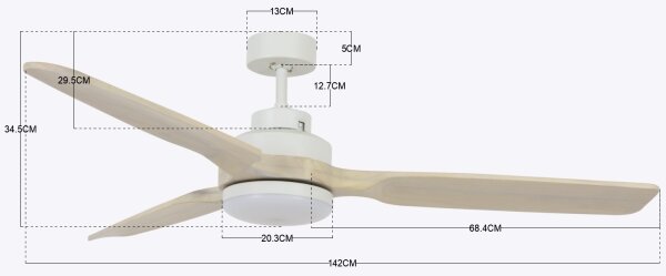 Lucci air 213055 - LED Вентилатор за таван SHOALHAVEN GX53/17W/230V пауловния + д.у