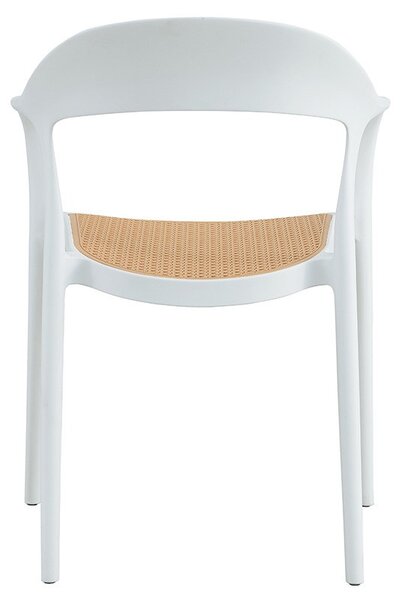 Стол за външни условия Ember с UV защита пластмаса бежово-бял 52.5x56.5x81см