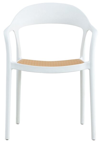 Стол за външни условия Ember с UV защита пластмаса бежово-бял 52.5x56.5x81см