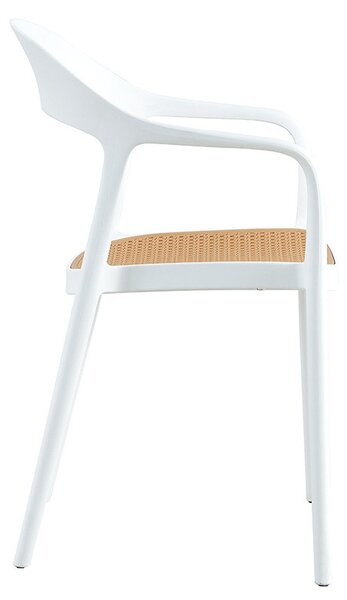 Стол за външни условия Ember с UV защита пластмаса бежово-бял 52.5x56.5x81см