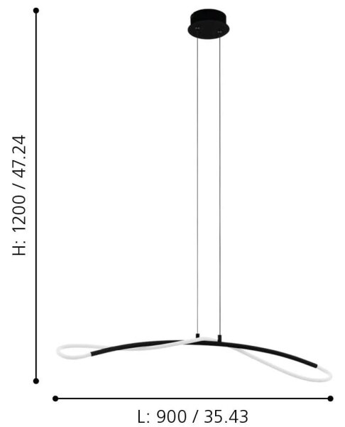 Eglo 99382 - LED Полилей на въже EGIDONELLA LED/20W/230V