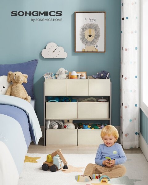Рафт за съхранение на играчки Songmics Сив 62.5x29.5x60 см