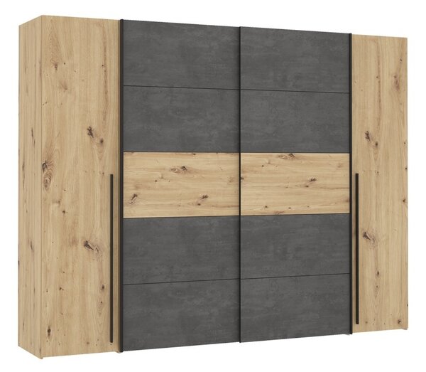 Гардероб с 4 врати Verzo Pako Pako World Светлокафяв 270.5x61.5x210.5 cm