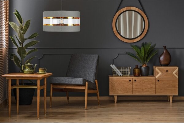 Пендел LIND 1xE27/60W/230V сив