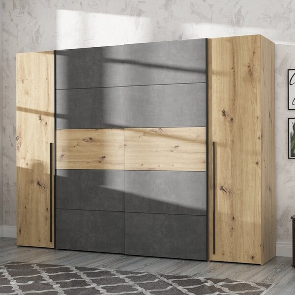 Гардероб с 4 врати Verzo Pako Pako World Светлокафяв 270.5x61.5x210.5 cm