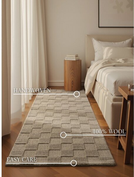 Бежова ръчно изработена вълнена пътека 80x200 cm Scala – Villeroy&Boch