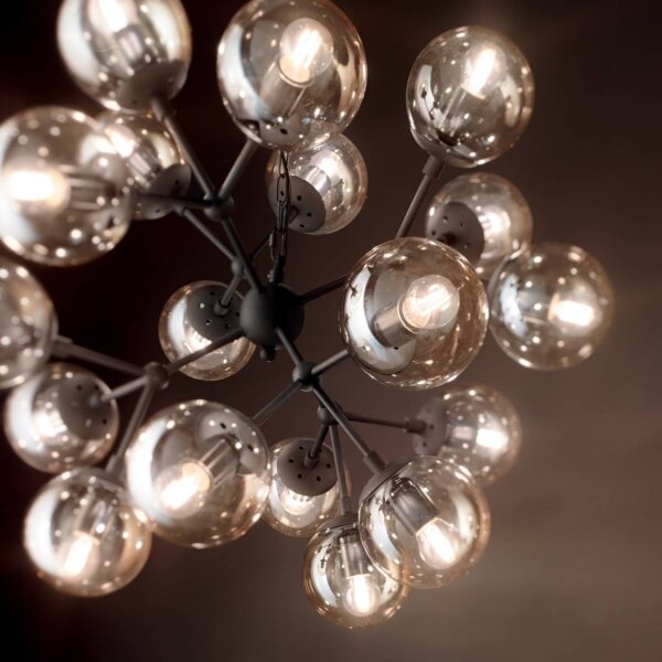 Ideal Lux - Пендел KEPLER 18xE27/42W/230V Ø 69 см черен