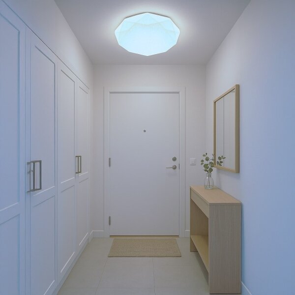 LED плафон HEX, 72W, 230V, 3000–6000K, Ø 50 см, бял, с възможност за димиране + дистанционно управление