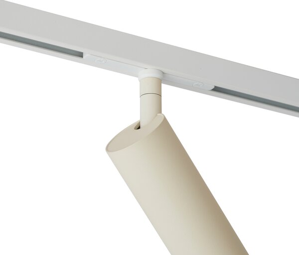 Модерен спот бежов с бяло за релсова система 1-фазен GU10 35mm - Slimline Uzzy