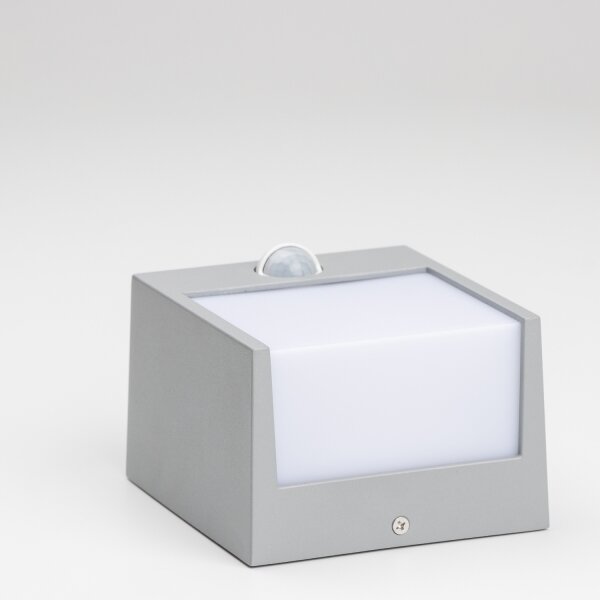 Brilagi TERNI LED/12W/230V външно стеннo осветление с сензор, сиво IP44