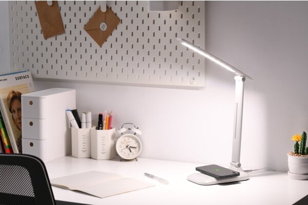 Immax 09107L - LED димируема настолна лампа с безжично зареждане QI LUMI LED/7W/230V бяла