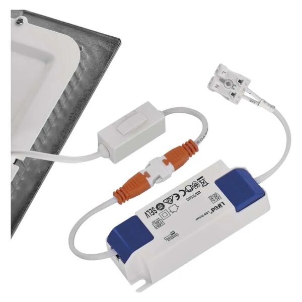 Вградено таванно LED осветително тяло NEXXO LED/7W/230V 3000/3500/4000K сребристо 12x12 cm