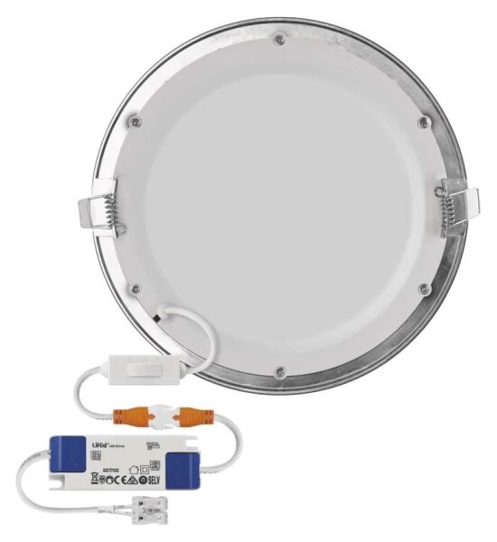 Вградено LED осветително тяло NEXXO LED/18W/230V 3000/3500/4000K сребристо Ø 22,5 см
