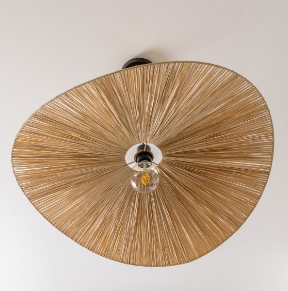 Brilagi - LED полилей на кабел CERIA BOHO 1xE27/40W/230V, диаметър 80 см, рафия