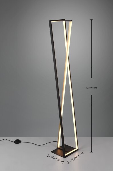 Trio - LED димируема подова лампа EDGE LED/26W/230V 2300/3000/4000K черна