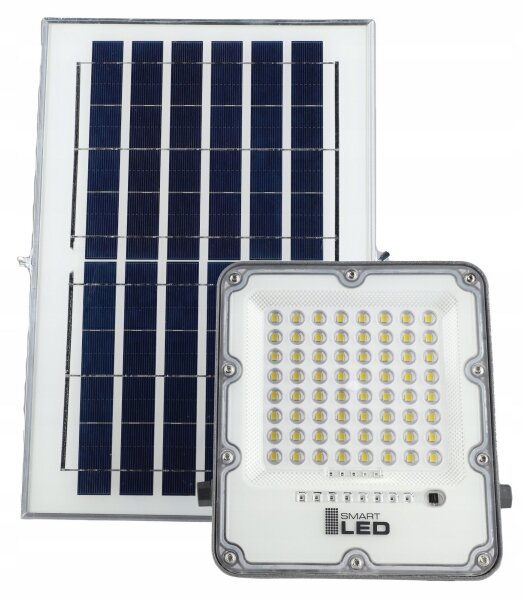 LED димируем соларен прожектор LED/50W/3,2V 5000K 6000 mAh IP65 черен + ДУ