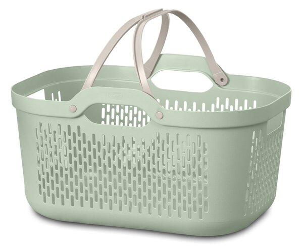 Светлозелен пластмасов кош за пране 45 l – Addis