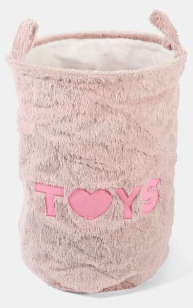 Sinsay - Кош за съхранение с надпис TOYS - пастелнорозово