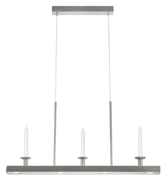 Markslöjd LED висяща лампа Dining, никел, желязо, дължина 82 cm, дим., Затъмняване, Металик, Дневна/трапезария, Метал