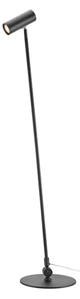 Markslöjd LED стояща лампа Arlo, черна, желязо, височина 132 cm, дим., Затъмняване, Черен, Дневна/трапезария, Метал, Модерен