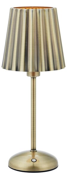 Markslöjd Настолна лампа Celia, старо месинг, димируема, E14, зарядна станция, Затъмняване, Бронзов / античен месинг, Дневна/трапезария, Метал