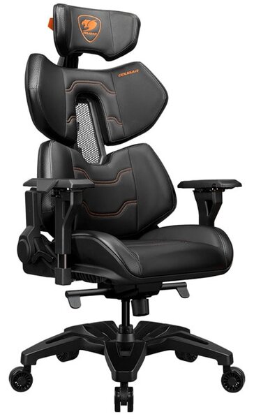 Геймърски стол Cougar Gaming Terminator, ергономичен дизайн, до 135 kg., газов амортисьор, черен