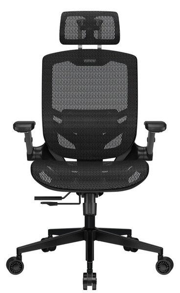 Геймърски стол Cougar Gaming Speeder One, до 120kg, дишаща материя, Class 4 газов амортисьор, 2D регулируеми подлакътници, 3D регулируема облегалка, лумбална опора, черен