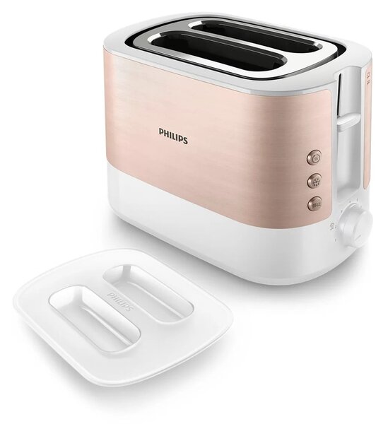 Тостер Philips HD2638/11, 7 степени, функция размразяване, подвижна тавичка за трохи, 1050W, розов