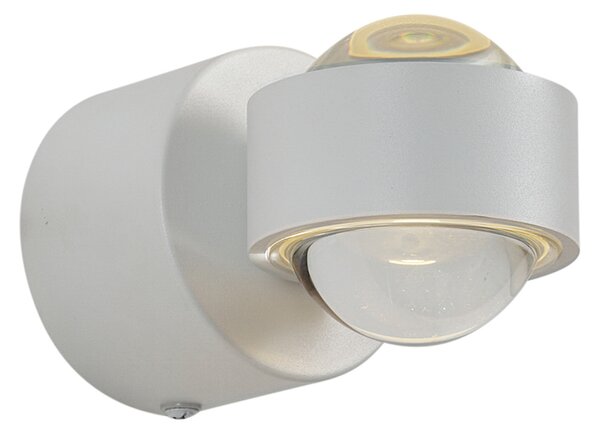 Дизайнерска стенна лампа бяла с LED IP44 - Lens