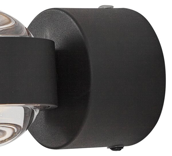 Дизайнерска стенна лампа черна с LED IP44 - Lens