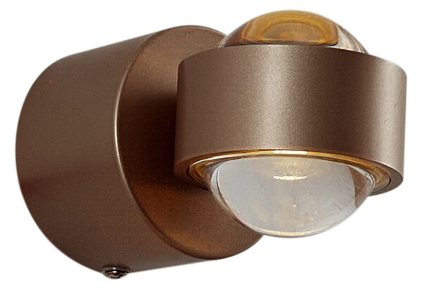 Дизайнерска стенна лампа тъмен бронз с LED IP44 - Lens