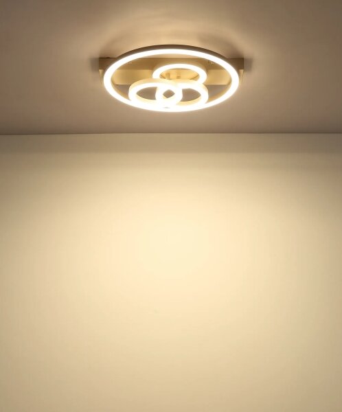 Globo 48040-40SA-LED Димируемо таванно осветително тяло DARRYL I LED/40W/230V размери 35 x 33 см месинг + дистанционно управление