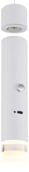 Globo 16060W - PELO, 2 в 1 презареждаемо LED осветително тяло, димируемо със сензорно управление, LED/2W/230/5V, бяло