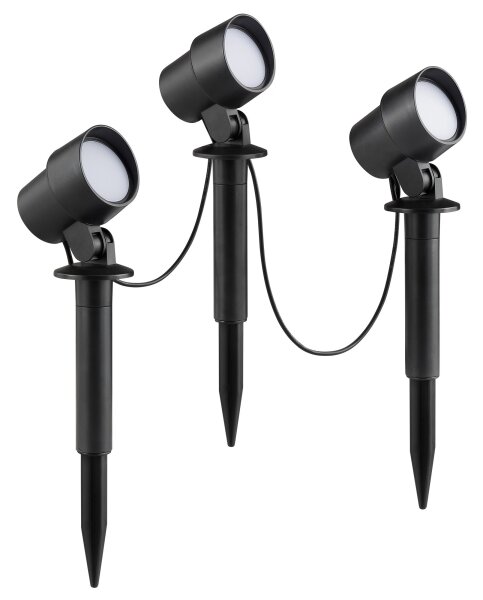 Brilliant - Комплект от 3 външни LED лампи KAMARA LED/8,5W/230V IP44 черни