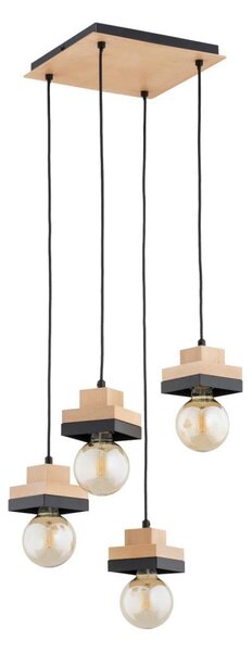 Полилей на кабел MIKO 4xE27/15W/230V черен/бежов