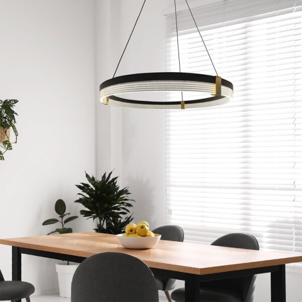 LED полилей на кабел TRIANGLE LED/40W/230V 3000/4000/6000K Ø 60 см черен