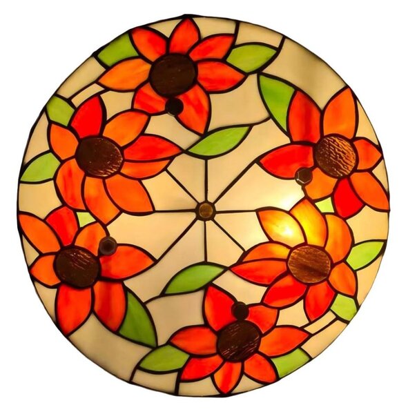 Brilagi - Tiffany витражен плафон SUNFLOWER 3xE27/60W/230V Ø 40 см